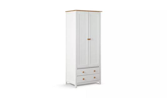 Scandinavia 2 Door 2 Drawer Wardrobe - Two Tone