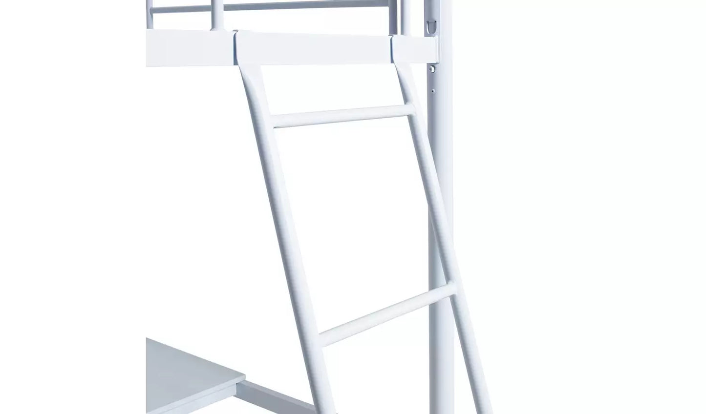 Habitat Riley High Sleeper Metal Bed Frame & Desk - White