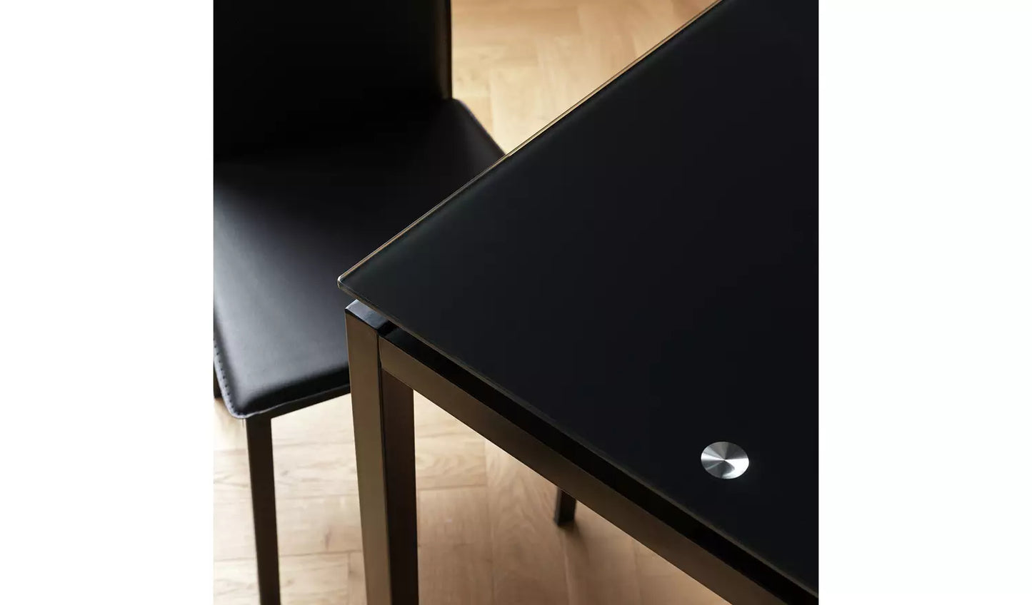 Lido Extending Black Dining Table & 4 Black Chairs