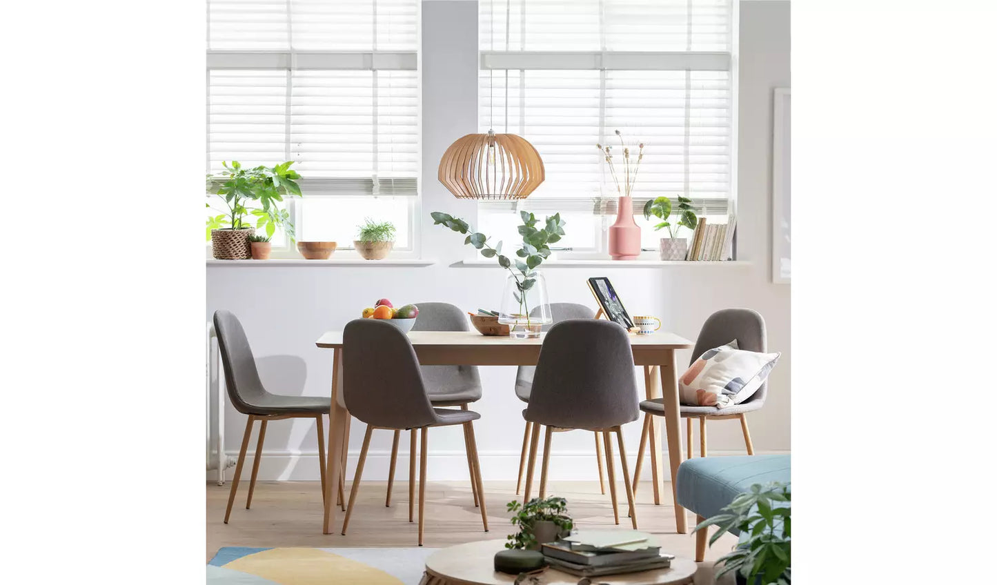 Assembled Habitat Beni Pair of Fabric Chairs - Grey