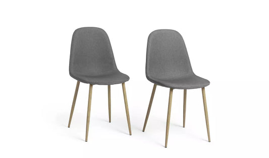 Assembled Habitat Beni Pair of Fabric Chairs - Grey