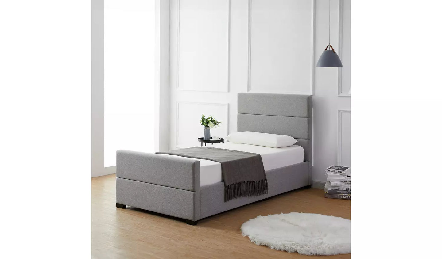 Costa Fabric Single Ottoman Bed Frame - Grey