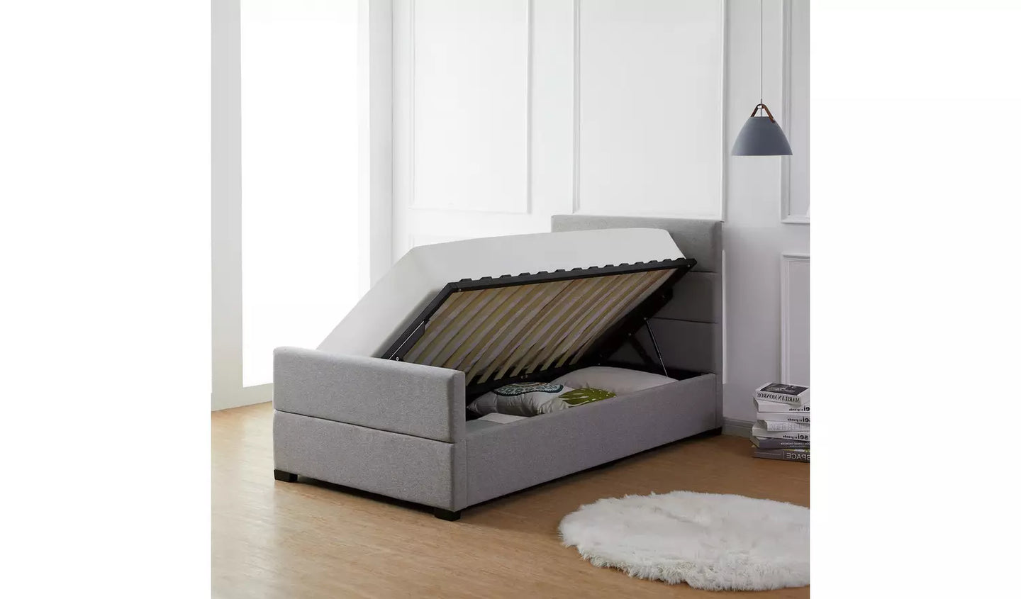 Costa Fabric Single Ottoman Bed Frame - Grey