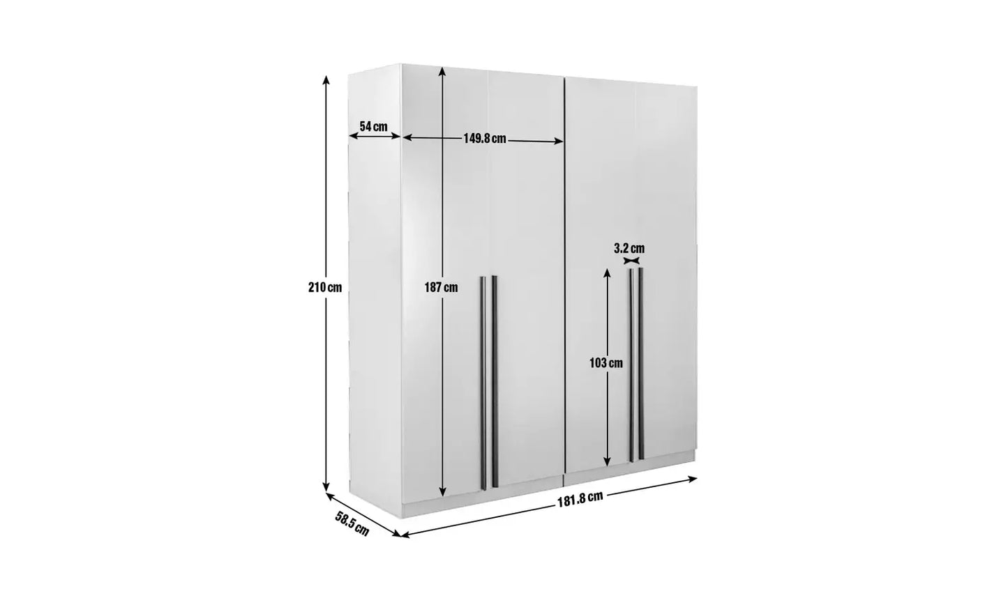 Habitat Munich 4 Door Wardrobe - Anthracite