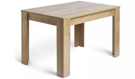 Assembled Miami Extending Oak Dining Table - Oak Effect