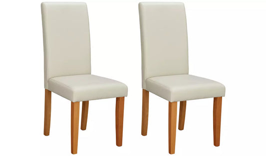 Assembled Pair of Midback Dining Chairs - Cream