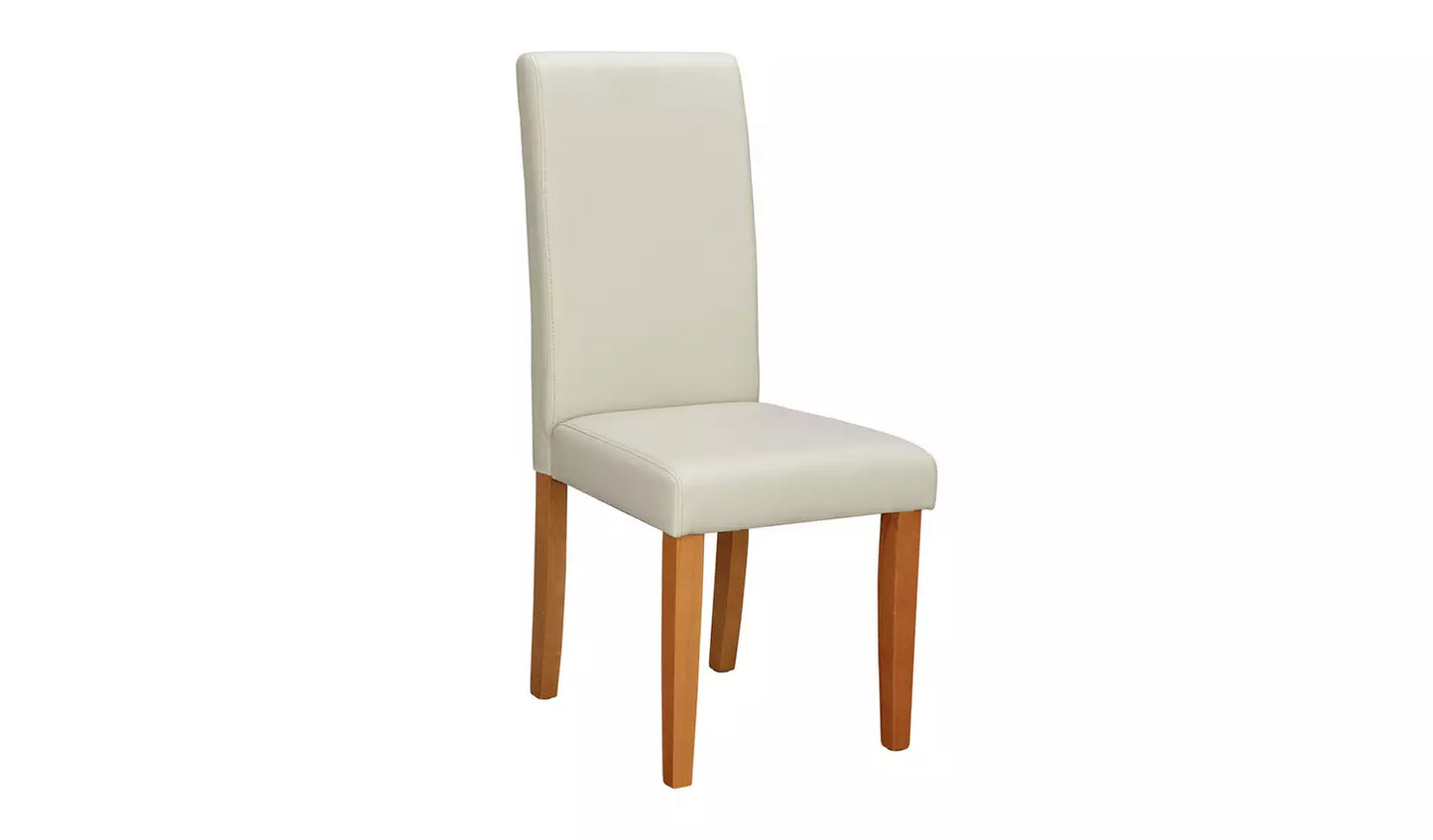 Assembled Pair of Midback Dining Chairs - Cream