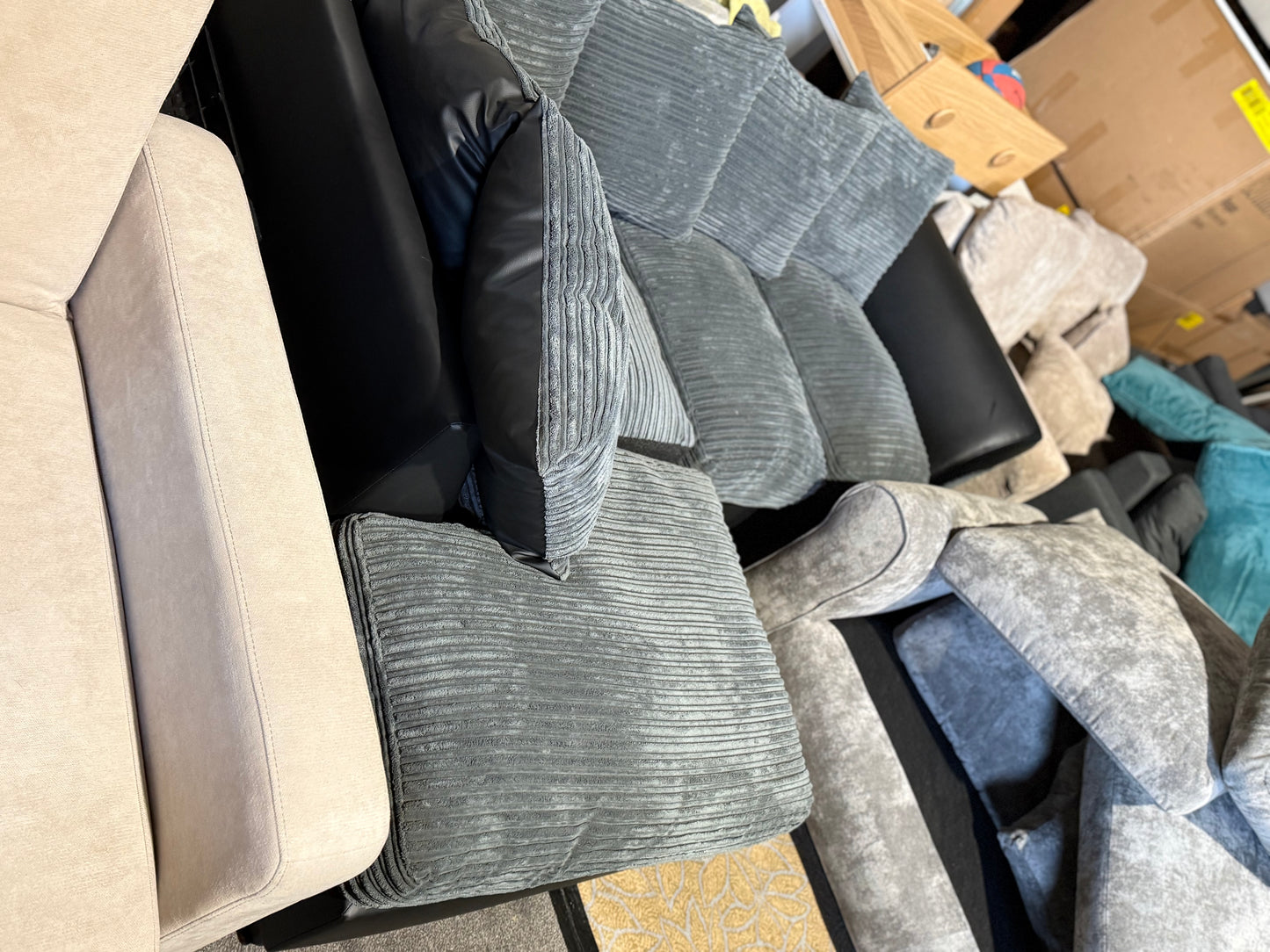 Harry Left Hand Corner Chaise Sofa - Charcoal