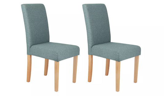 Assembled Tweed Mid Back Dining Chairs - Teal