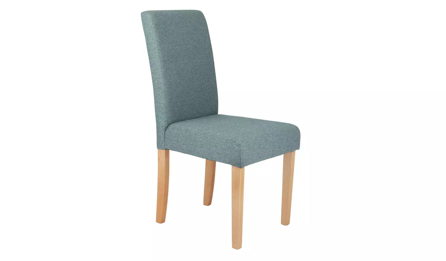 Assembled Tweed 4 Mid Back Dining Chairs - Teal