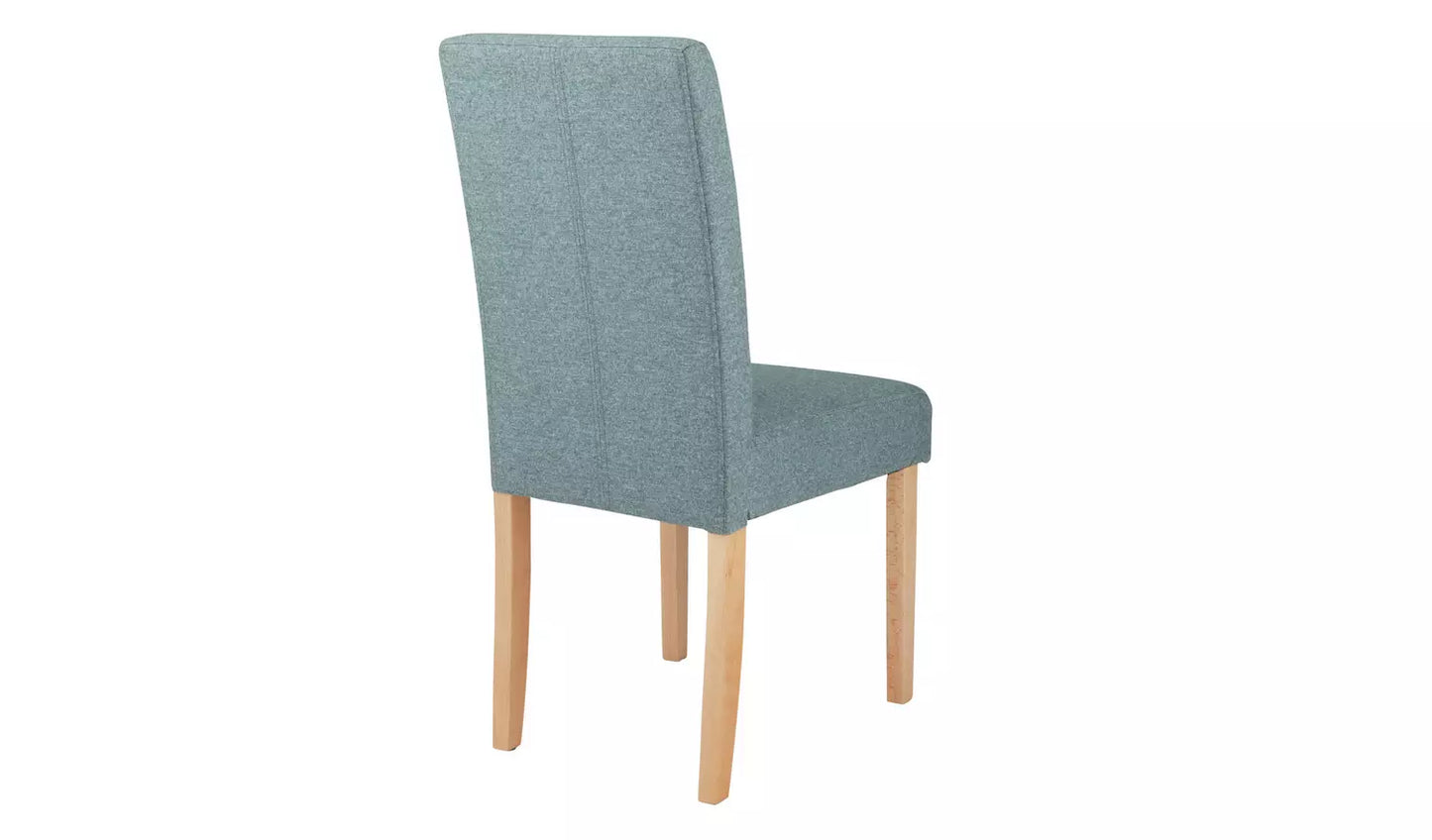 Assembled Tweed 4 Mid Back Dining Chairs - Teal