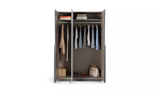 Assembled Habitat Munich 3 Door Mirror Wardrobe - Anthracite