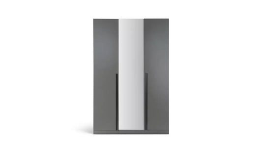 Assembled Habitat Munich 3 Door Mirror Wardrobe - Anthracite