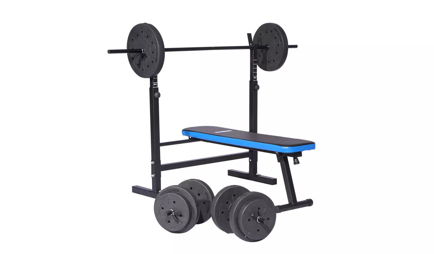 Pro Fitness Foldable Weight Bench with 50kg Weight Package