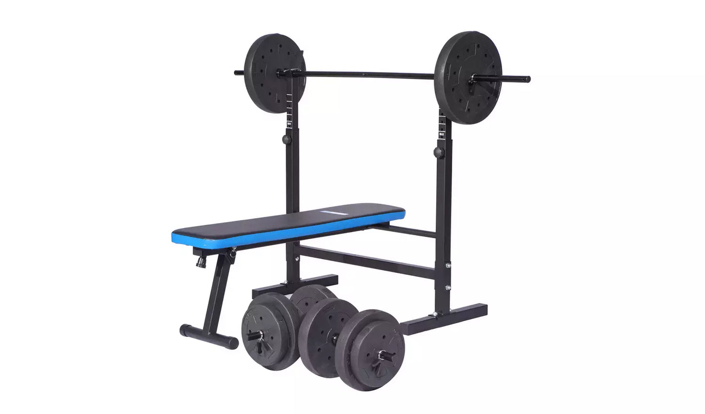 Pro Fitness Foldable Weight Bench with 50kg Weight Package