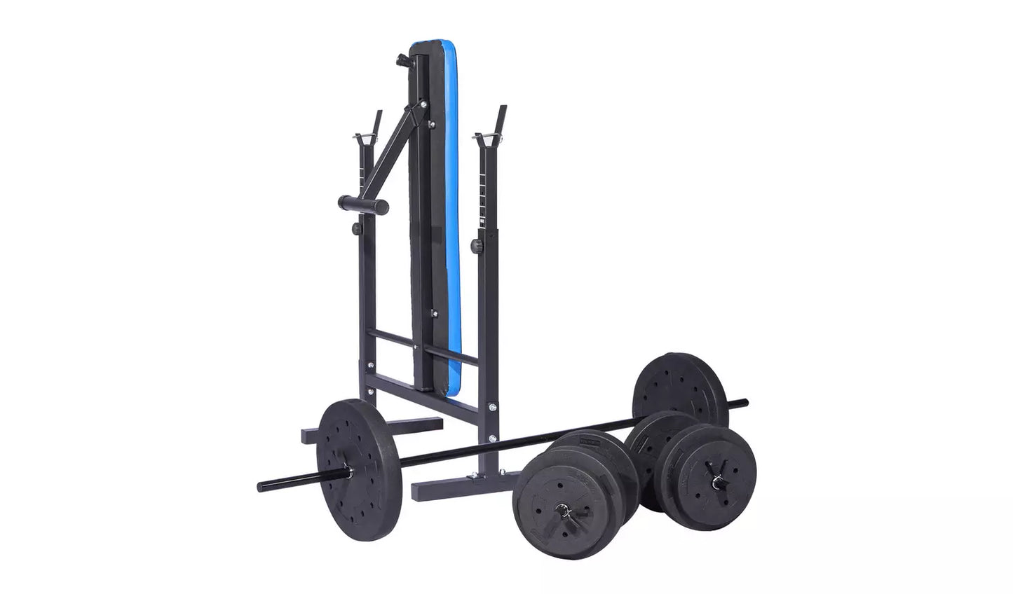 Pro Fitness Foldable Weight Bench with 50kg Weight Package