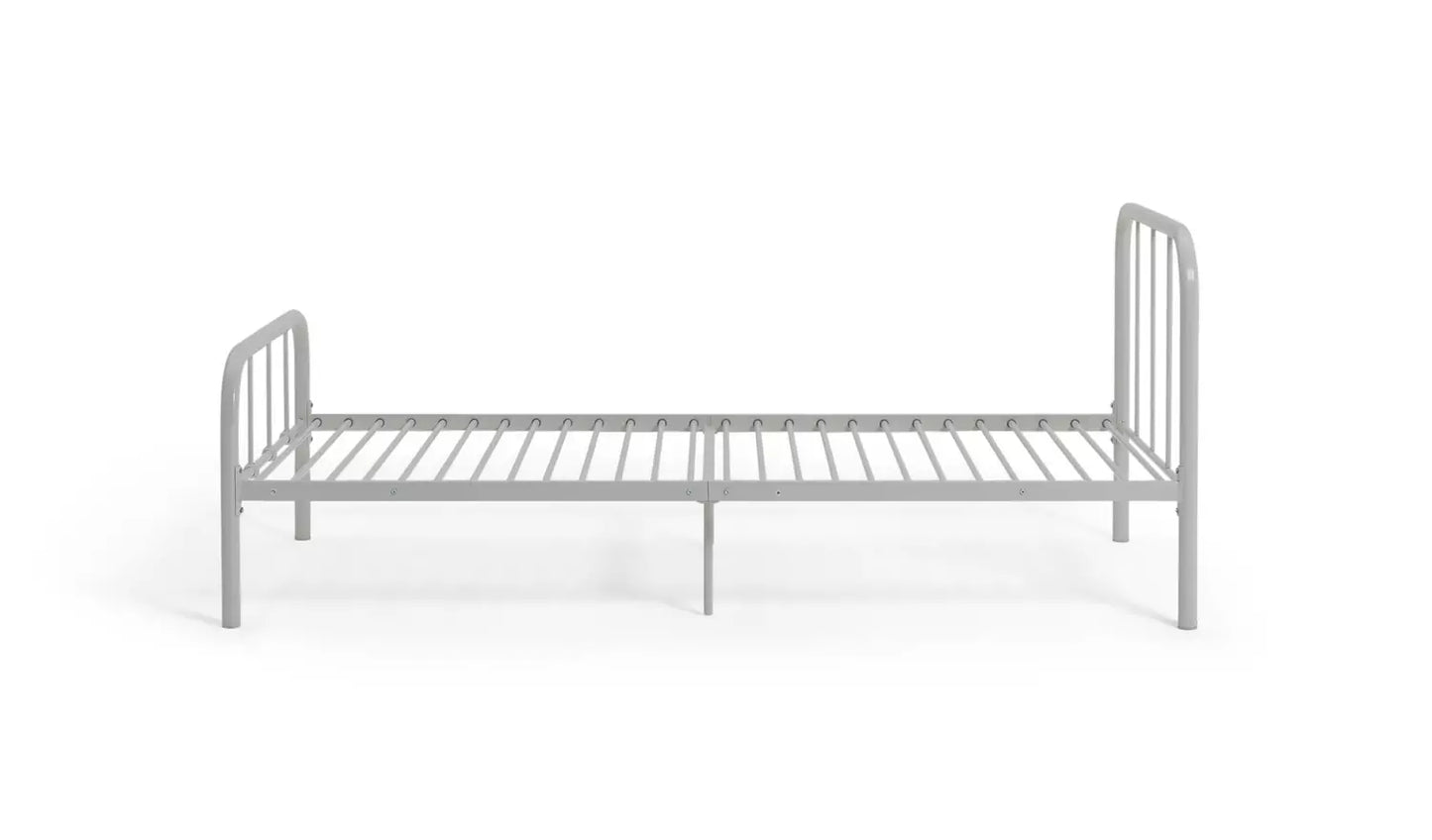 Charlie Single Metal Bed Frame - White