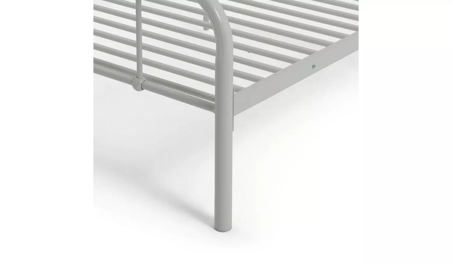 Charlie Single Metal Bed Frame - White