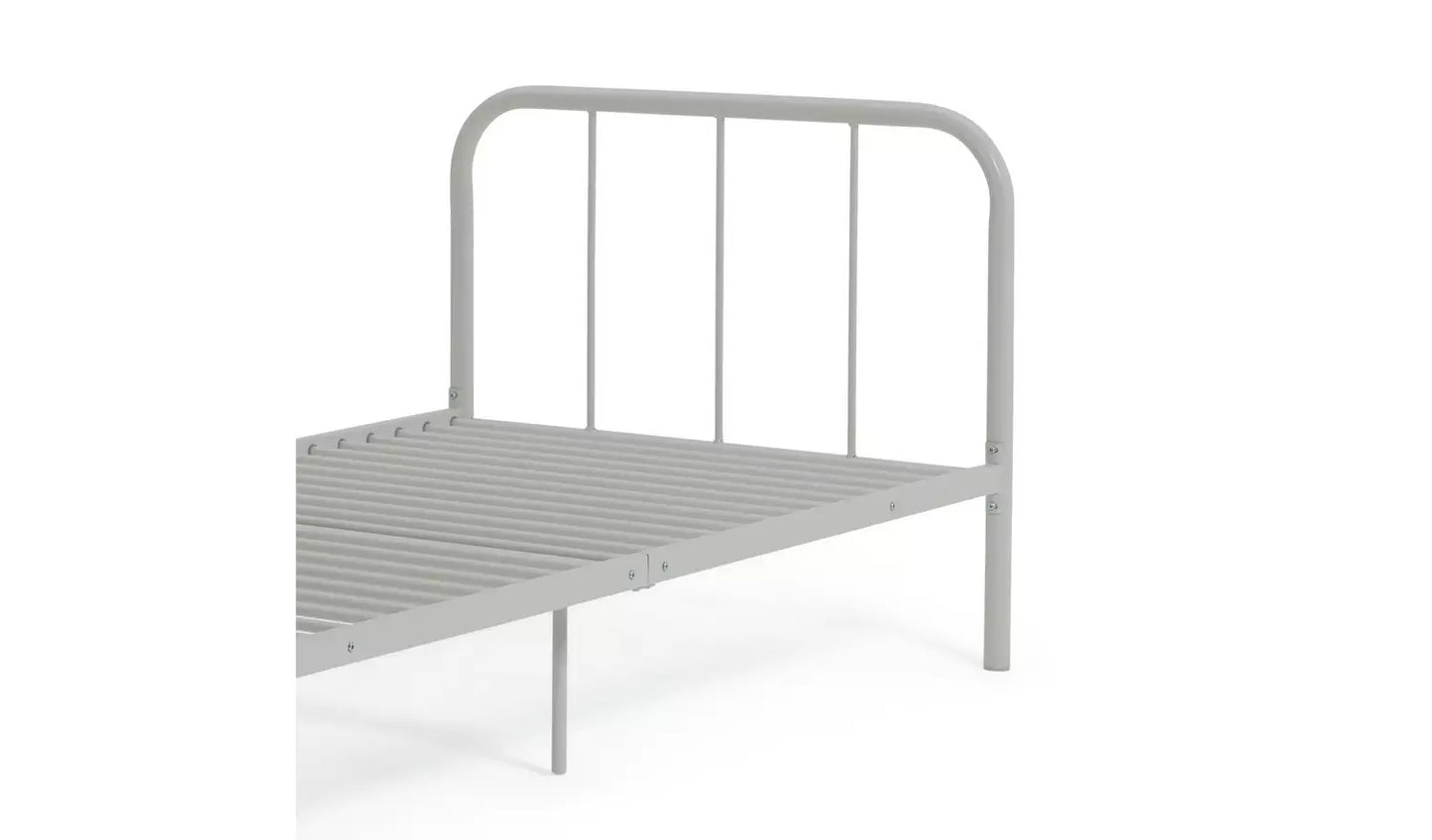 Charlie Single Metal Bed Frame - White