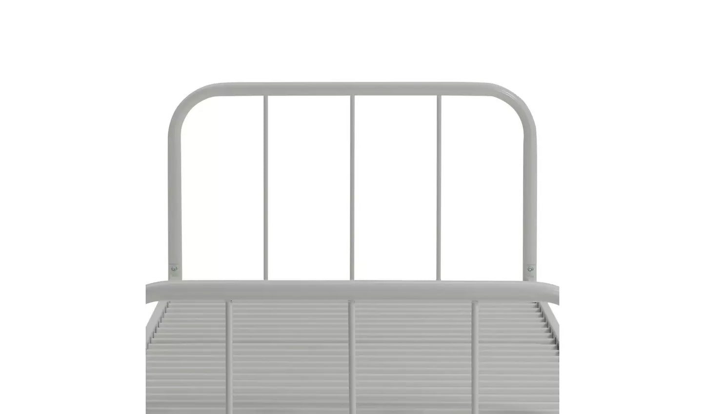 Charlie Single Metal Bed Frame - White