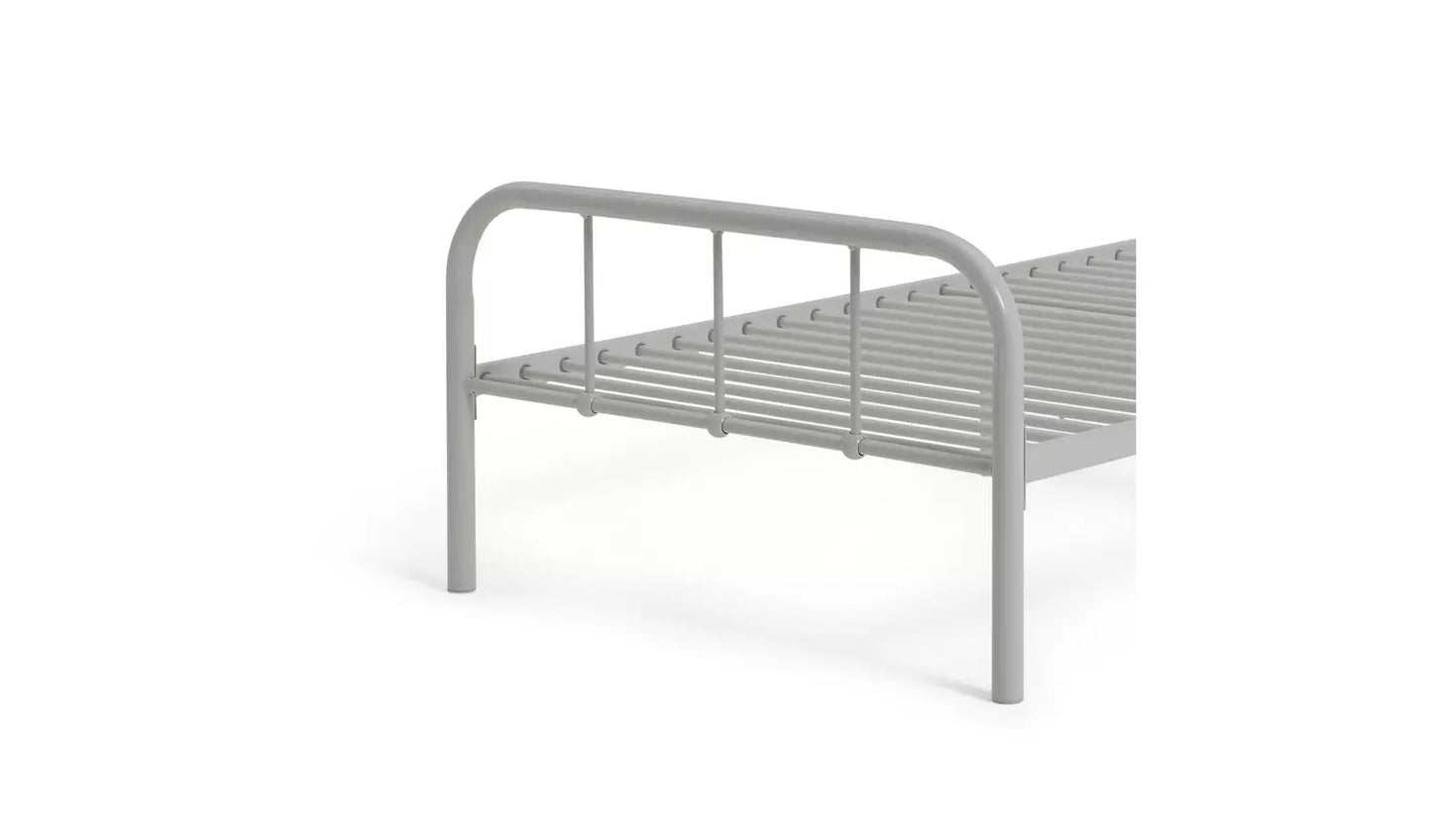 Charlie Single Metal Bed Frame - White