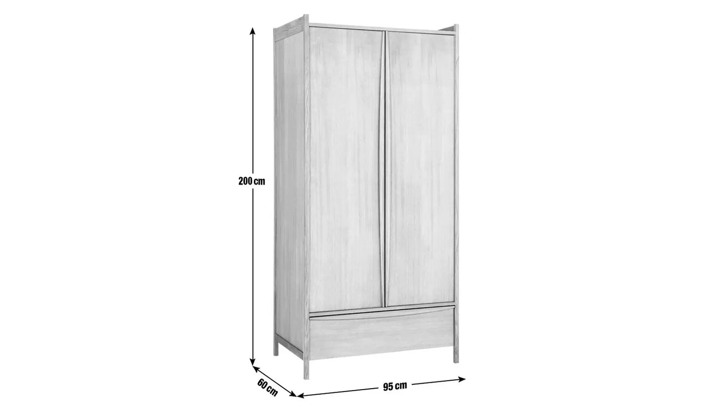 Habitat Derwent 2 Door Oak Wardrobe - Mirror
