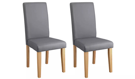 Assembled Pair of Midback Dining Chairs - Grey