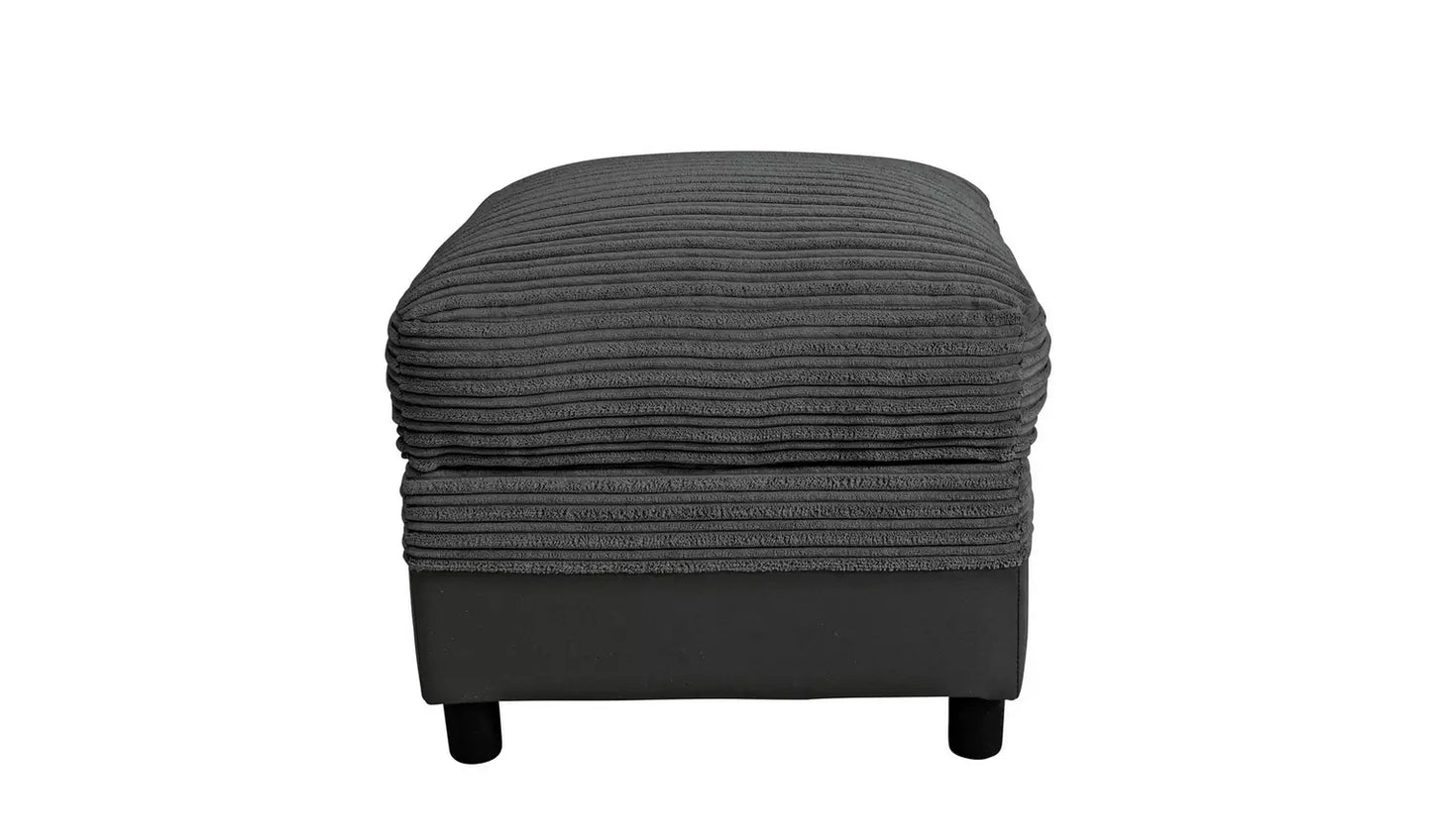 Harry Fabric Storage Footstool - Charcoal