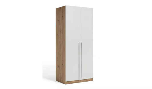 Assembled Habitat Munich 2 Door Wardrobe - White & Oak Effect