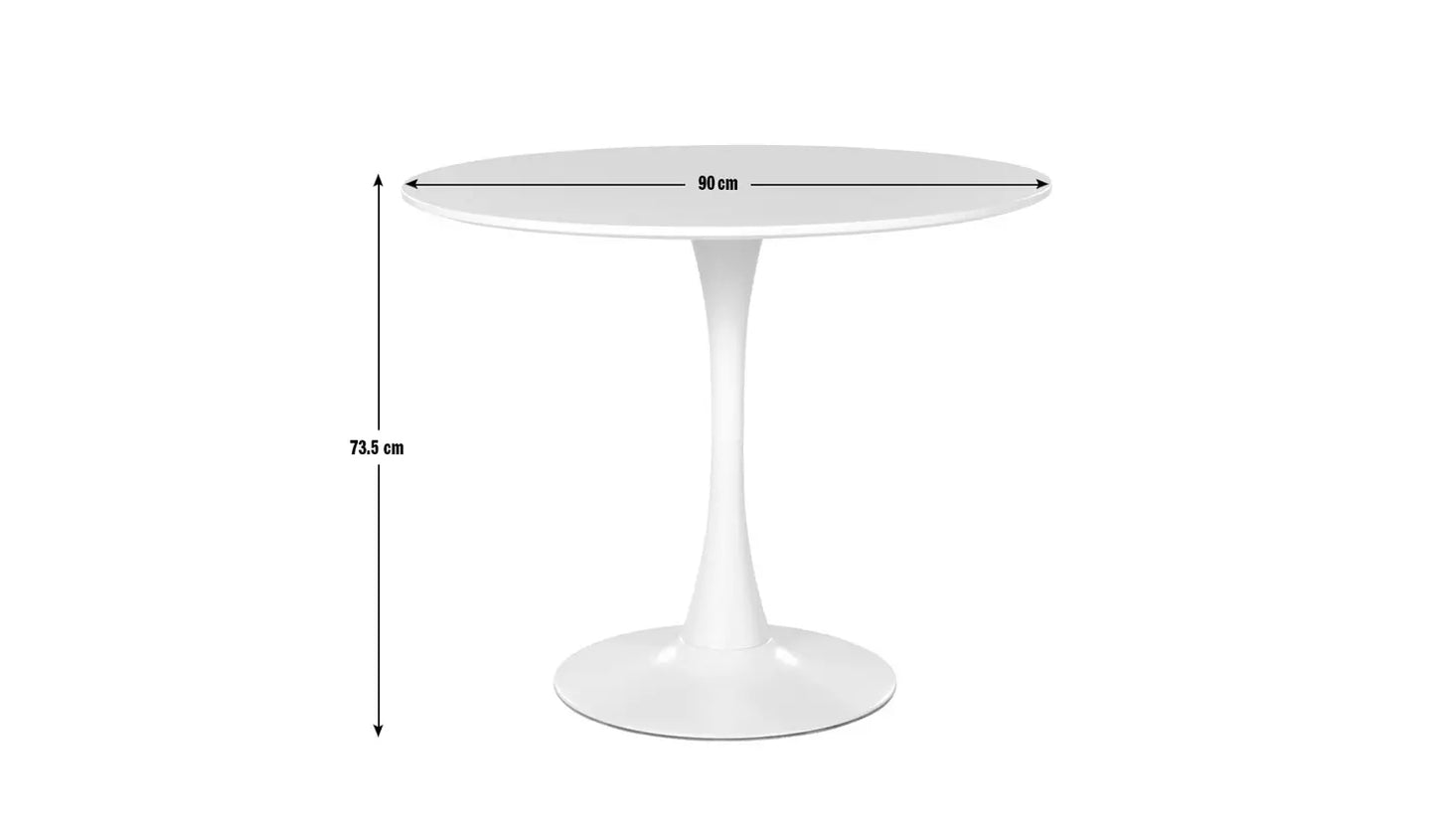 Assembled Habitat Tulip 4 Seater Round Dining Table - White