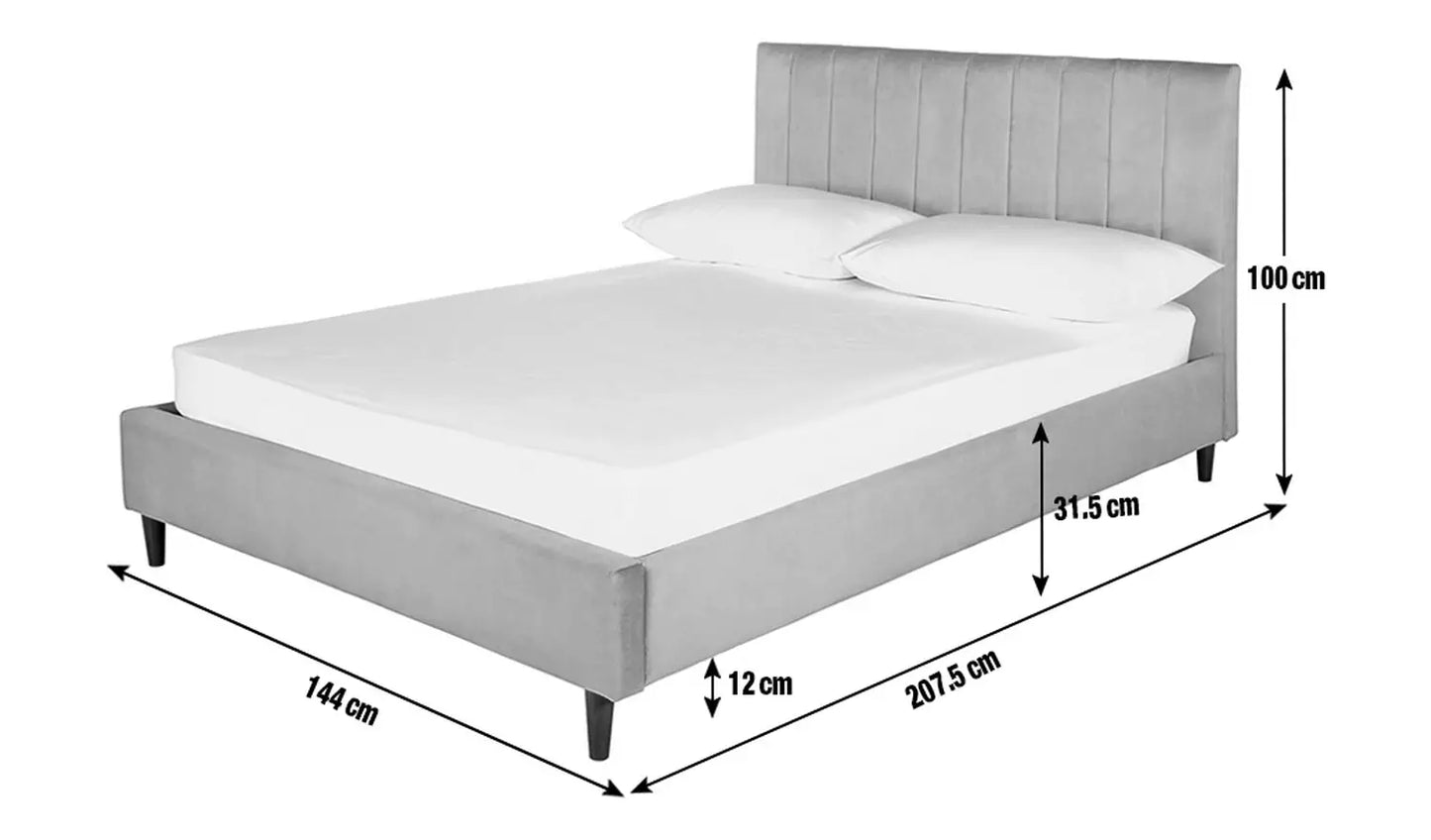 Pandora Double Velvet Bed Frame - Pink