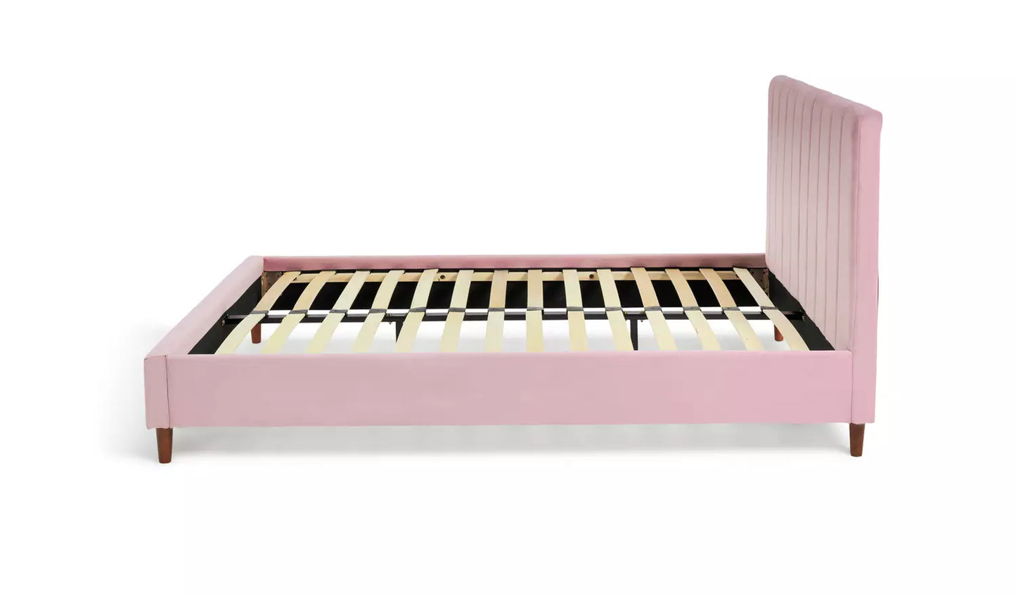 Pandora Double Velvet Bed Frame - Pink