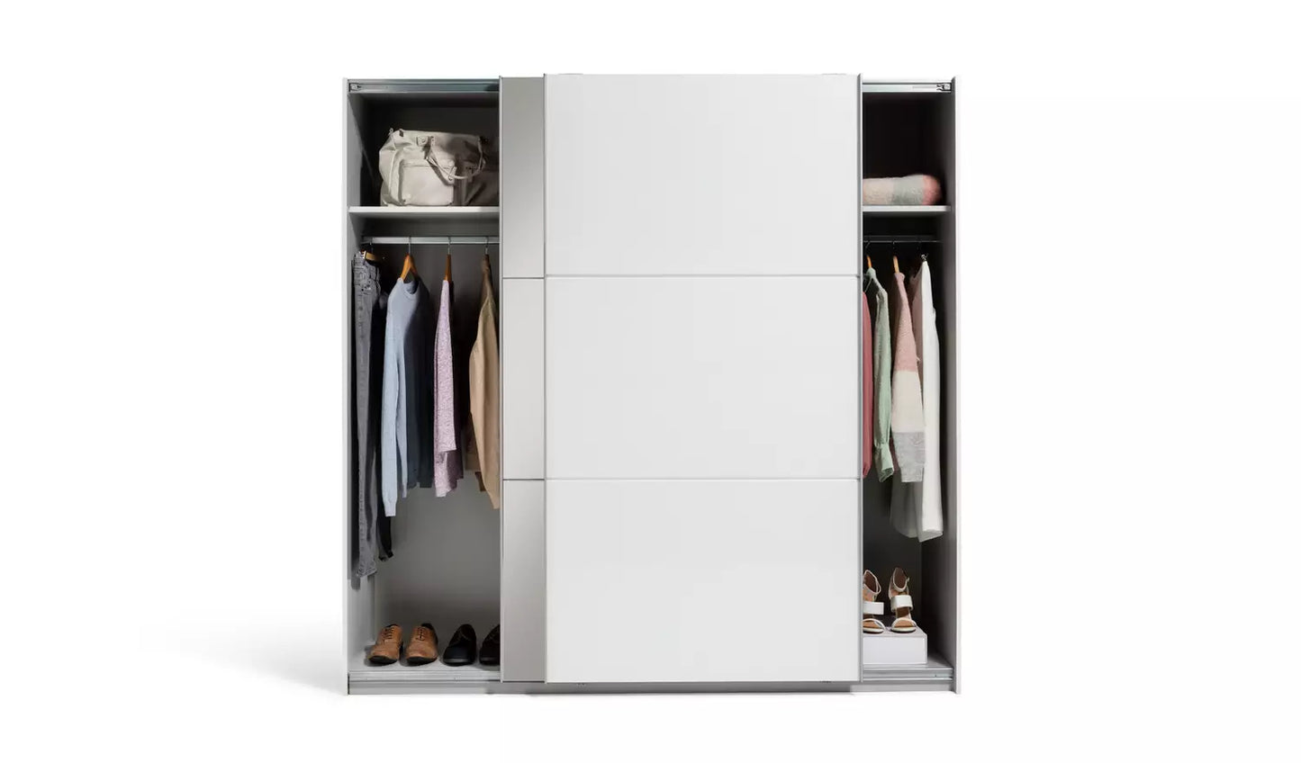 Habitat Holsted XL Mirrored Sliding Wardrobe - White