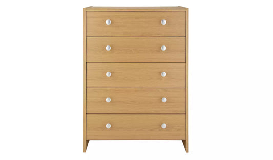 Assembled Seville 5 Drawer Chest - Oak Effect