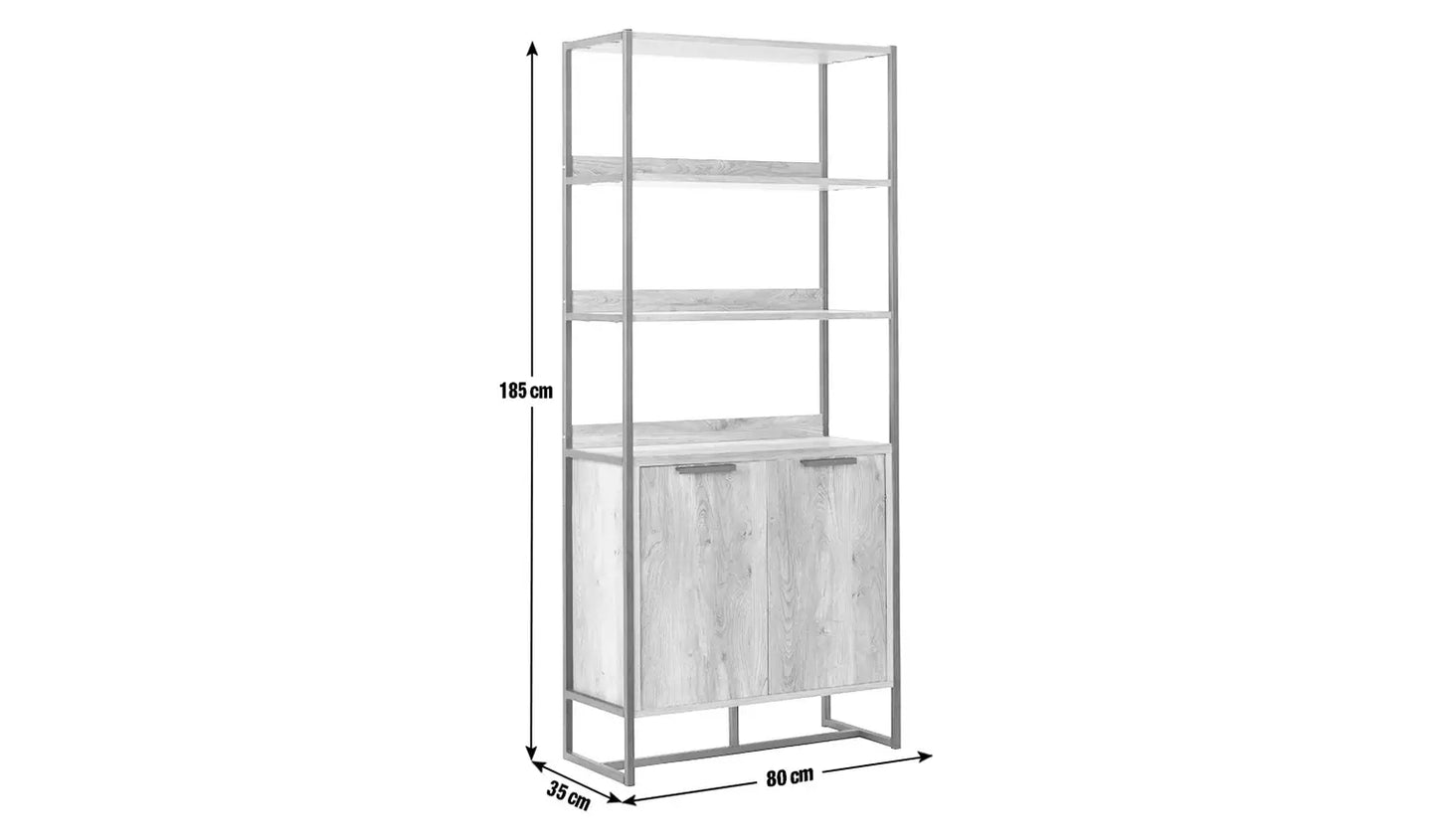 Ready Assembled Habitat Nomad 2 Door Display Cabinet - Oak