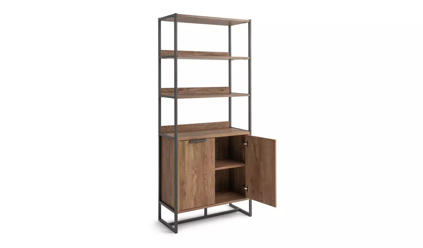 Ready Assembled Habitat Nomad 2 Door Display Cabinet - Oak