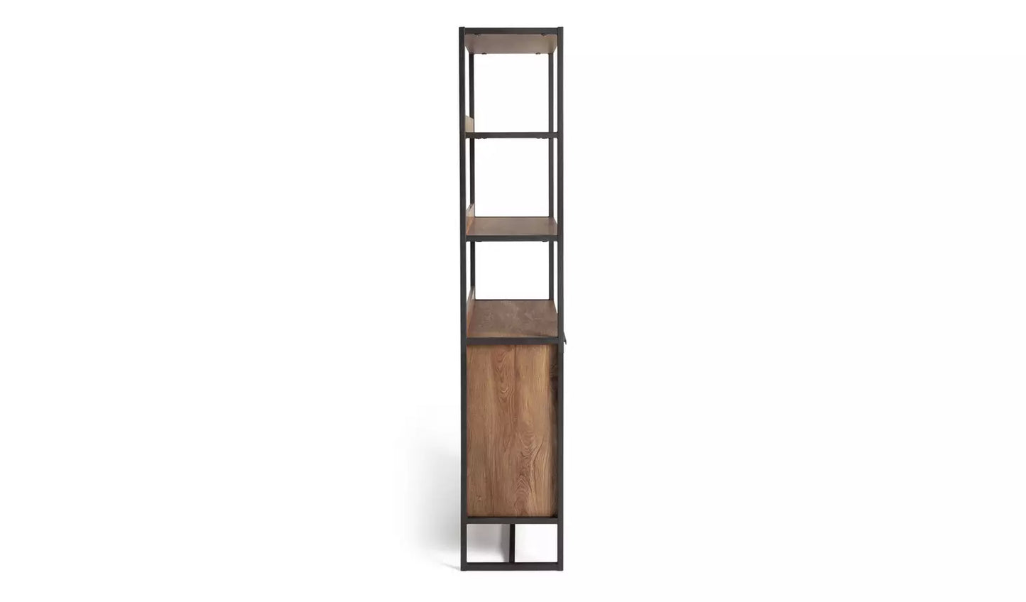 Ready Assembled Habitat Nomad 2 Door Display Cabinet - Oak