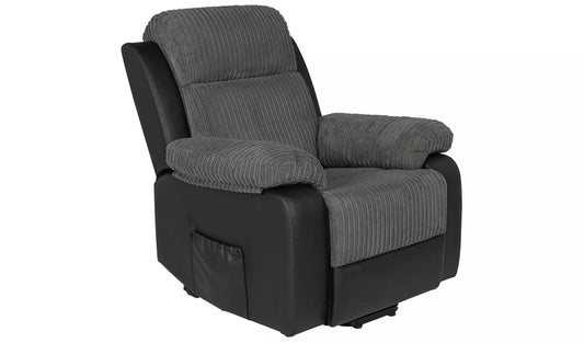 Bradley Rise & Recline Chair - Charcoal & Black