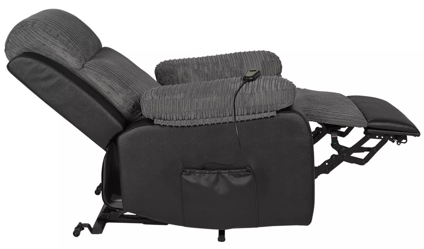 Bradley Rise & Recline Chair - Charcoal & Black