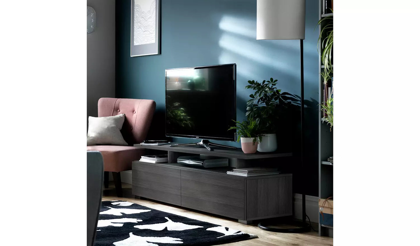Assembled Habitat Floating Top TV Unit - Black & Brown