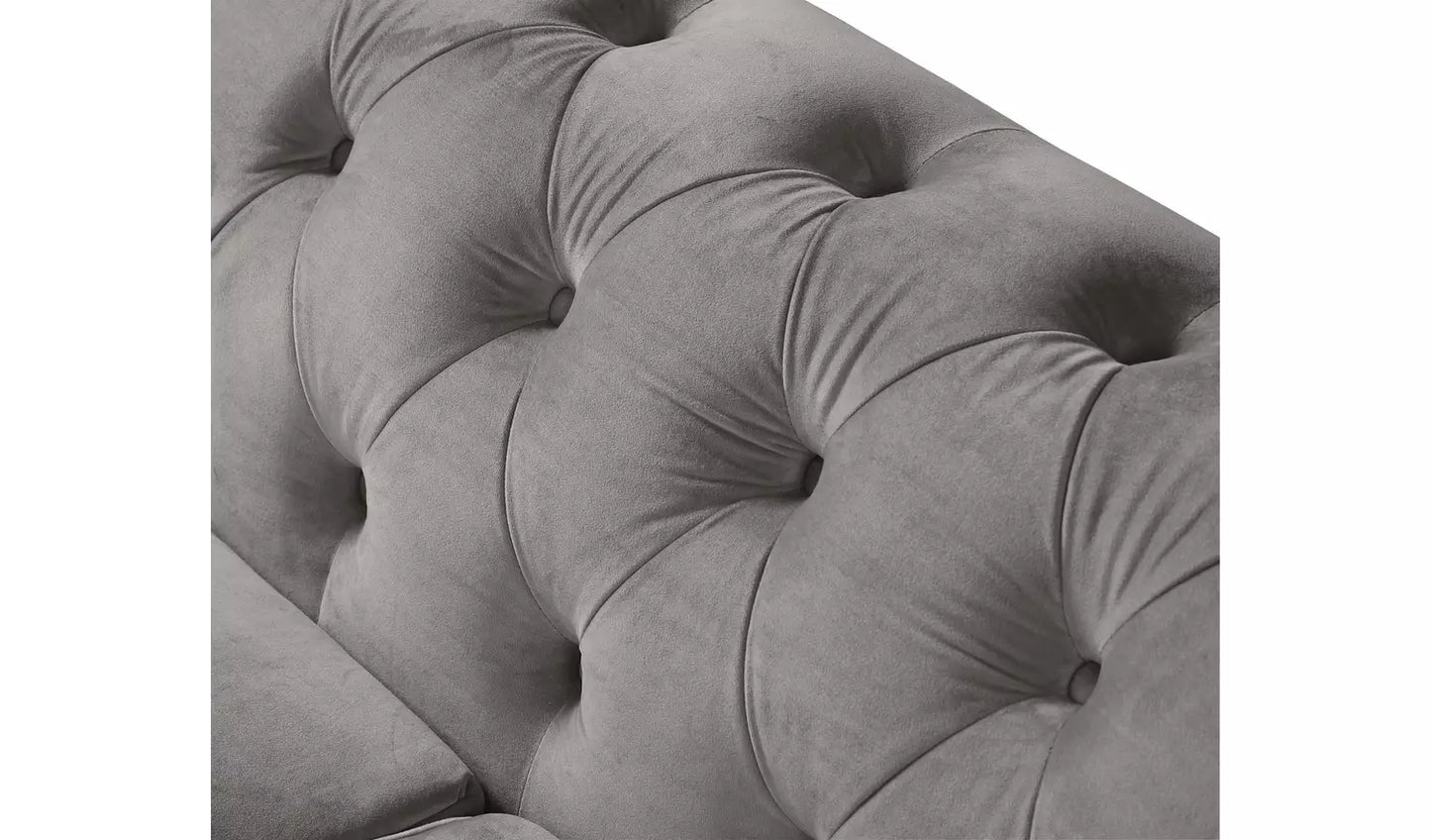 Habitat Chesterfield Velvet 3 Seater Sofa - Light Grey