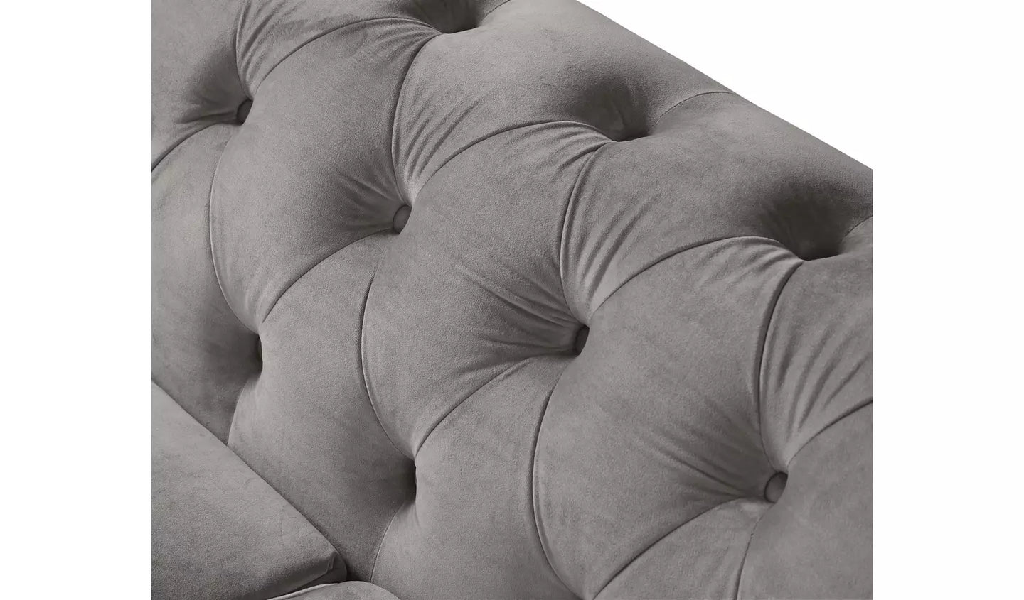 Habitat Chesterfield Velvet 3 Seater Sofa - Light Grey