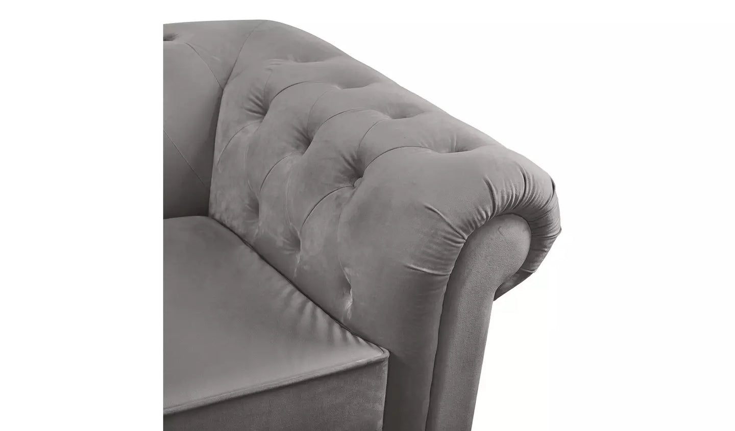 Habitat Chesterfield Velvet 3 Seater Sofa - Light Grey