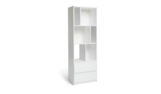 Assembled Jenson Narrow Bookcase - White Gloss