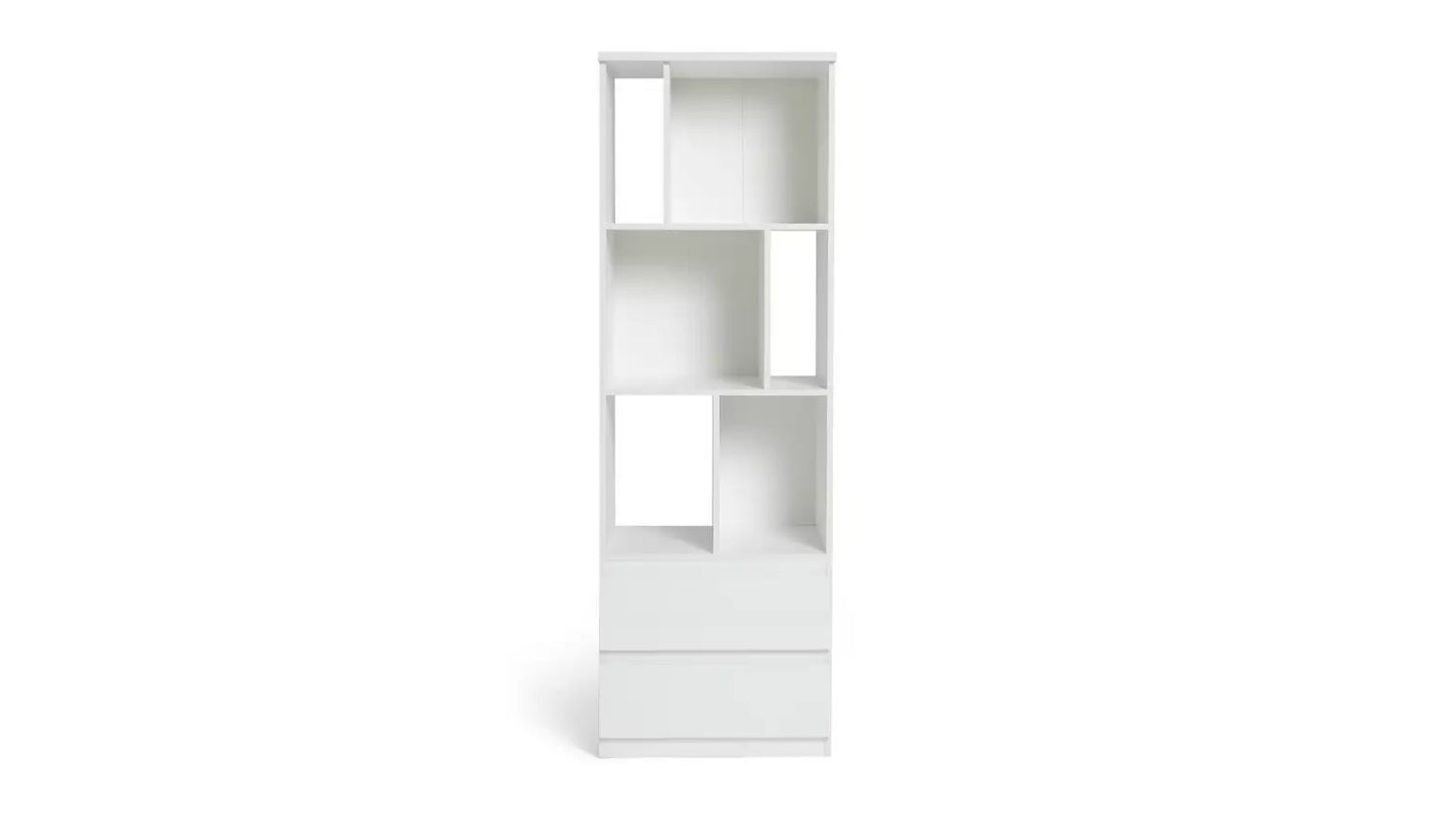 Assembled Jenson Narrow Bookcase - White Gloss