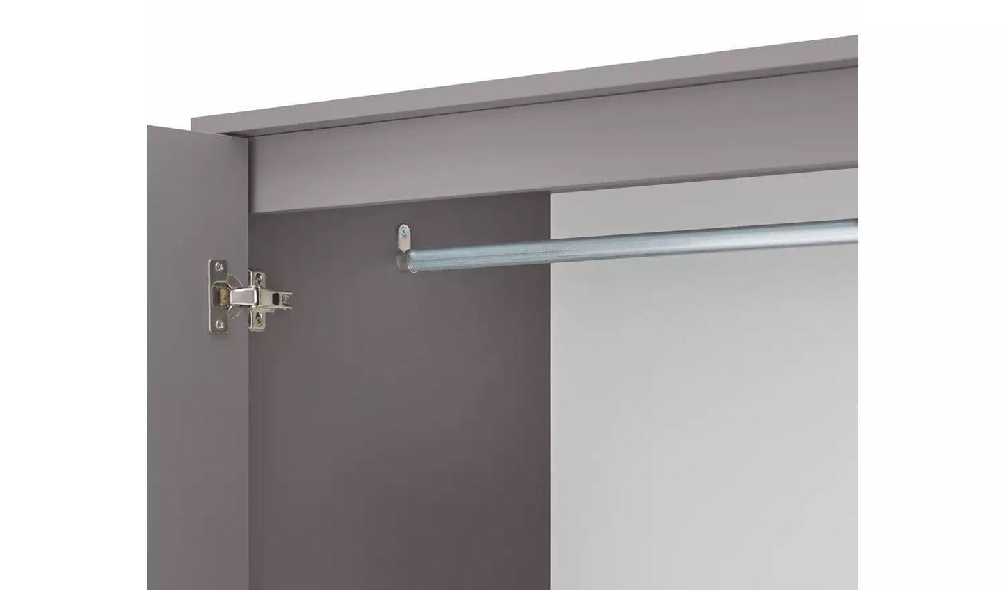 Malibu 2 Door 3 Drawer Mirror Wardrobe - Grey