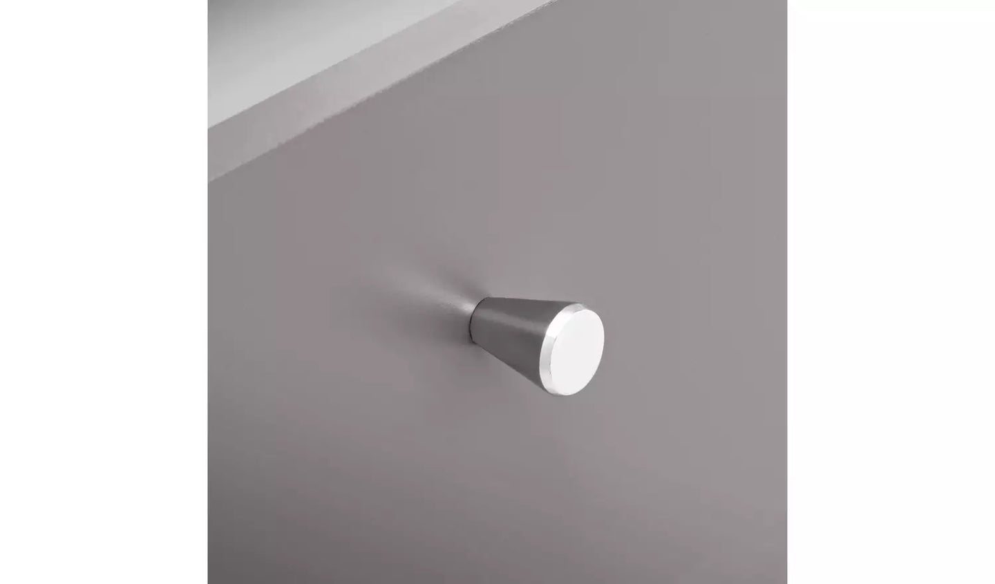 Malibu 2 Door 3 Drawer Mirror Wardrobe - Grey