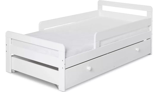 Assembled Habitat Ellis Toddler Bed, Drawer & Kids Mattress - White
