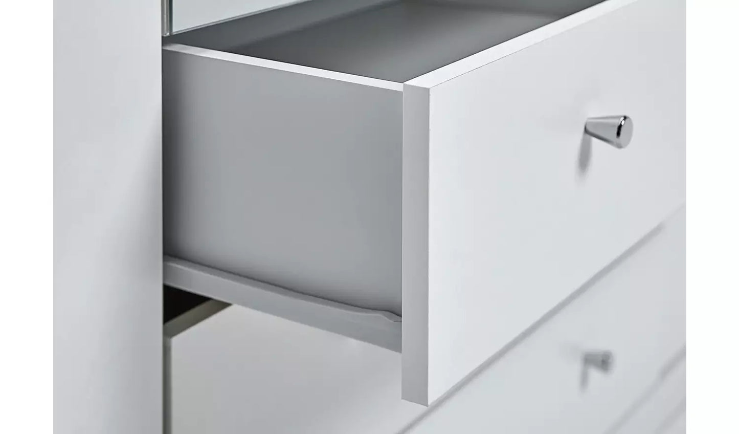 Malibu 3 Door 4 Drawer Mirror Wardrobe - White