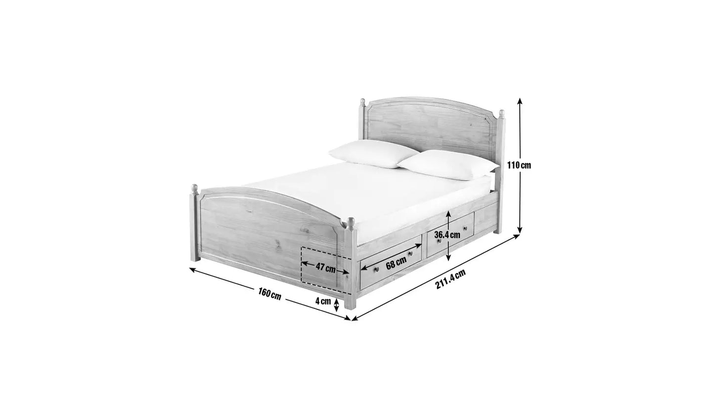 Emberton Kingsize Wooden Bed Frame - Pine